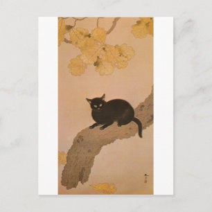 黒猫, 春草 Black Cat, Shunsō Postcard