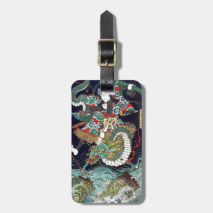 龍虎, 豊国 Dragon & Tiger, Toyokuni, Ukiyo-e Luggage Tag