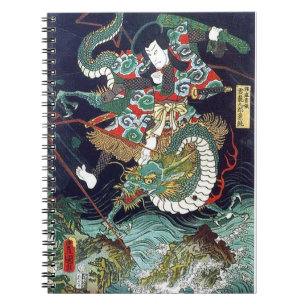 龍虎, 豊国 Dragon & Tiger, Toyokuni, Ukiyo-e Notebook