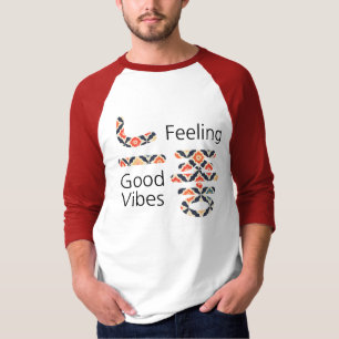 느좋 Feeling Good Vibes Men's Basic 3/4 Sleeve Ra[1] T-Shirt
