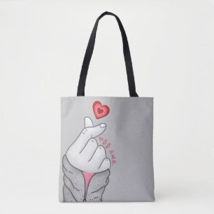 마음을 드려요 "I give you my heart" Korean Hand Gesture Tote Bag