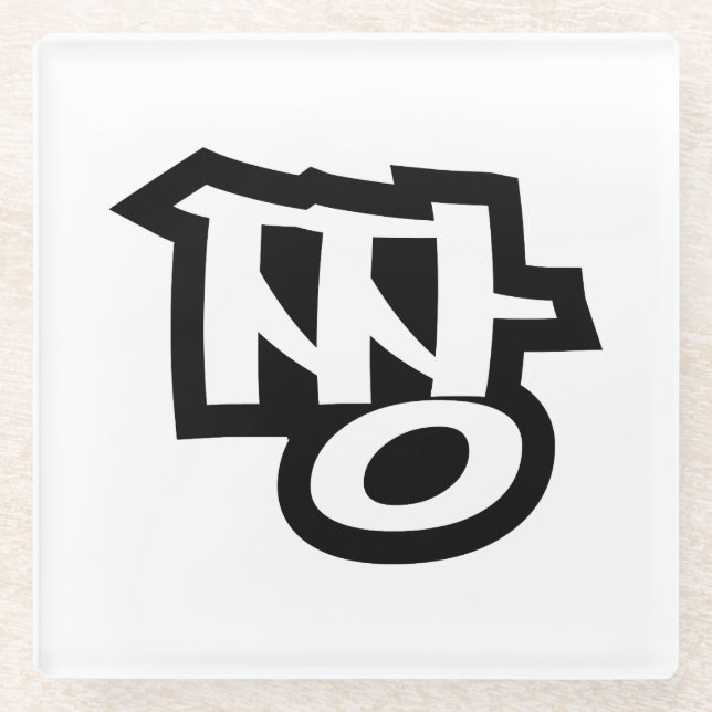 짱 JJANG - The BEST ~ Korean Slang Hangul Language Glass Coaster (Front)