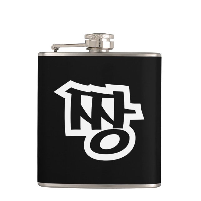 짱 JJANG - The BEST ~ Korean Slang Hangul Language Hip Flask (Front)
