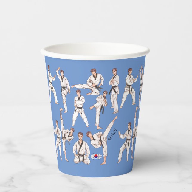 태권도 Taekwondo Korean Martial Art  Paper Cups (Front)