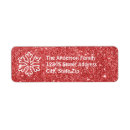 Search for red and white snowflakes return address labels Modern