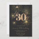 Search for fireworks birthday invitations Black and gold