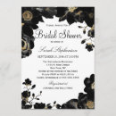 Search for golden bridal shower invitations Black