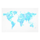 Search for watercolor world map posters Blue