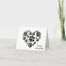 Search for cat pet sympathy cards Pawprint