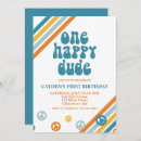 Search for one happy dude birthday invitations Yellow