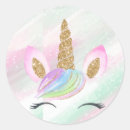 Search for rainbow unicorn stickers Round