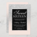Search for pink black and silver glitter invitations Elegant