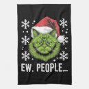 Search for christmas cat tea towels Santa