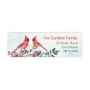 Search for cardinal bird return address labels Red