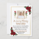 Search for red rose funeral invitations In loving memory