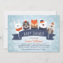 Search for blue snowflake baby shower invitations Animal