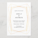 Search for gold geometric frame wedding invitations Simple