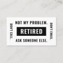 Search for retirement business cards Retired