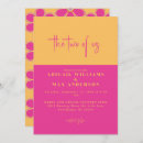 Search for pink and yellow wedding invitations Retro