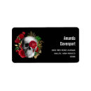 Search for gothic skull return address labels Floral