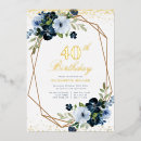 Search for foil 40th birthday invitations Geometric