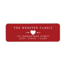 Search for red hearts return address labels Modern