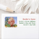 Search for gingerbread house return address labels Christmas tree