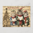 Search for cats singing postcards Merry christmas