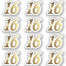 Search for number sixteen stickers Elegant