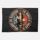 Search for funny camping tea towels Campfire