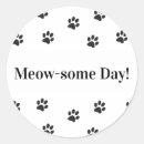 Search for meow cat stickers Black