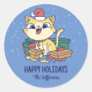Search for cute kitty cat stickers Merry christmas