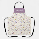 Search for watercolor wildflowers aprons Elegant script font