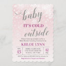 Search for purple and silver baby shower invitations Baby it's cold outside