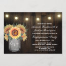 Search for sunflowers engagement party invitations Mason jar