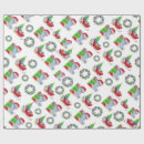Search for christmas santa sleigh wrapping paper Red