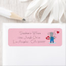 Search for pink hearts return address labels Girly