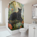 Search for black cat shower curtains Panther
