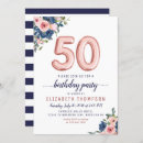 Search for rose gold 50th birthday invitations Pink