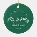 Search for green christmas tree decorations Mr and mrs