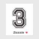 Search for number three stickers Black and white