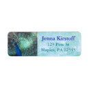 Search for peacock feather return address labels Teal