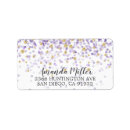 Search for purple and gold return address labels For her