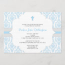 Search for boys damask christening invitations Blue