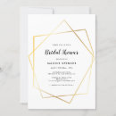 Search for geometric frame bridal shower invitations Gold