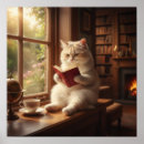 Search for cat reading book posters Whimsical