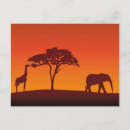 Search for elephant silhouette postcards Africa