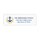 Search for gold anchor return address labels Nautical