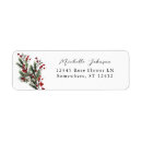 Search for holly and pine return address labels Rustic
