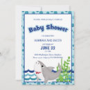 Search for shark baby shower invitations Blue
